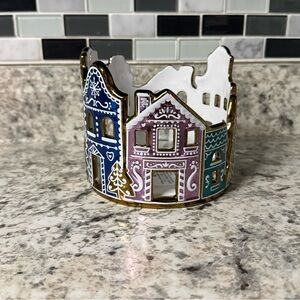 Bath & Body Works Ceramic Gingerbread Land Of Sweets 3 Wick Candle Holder